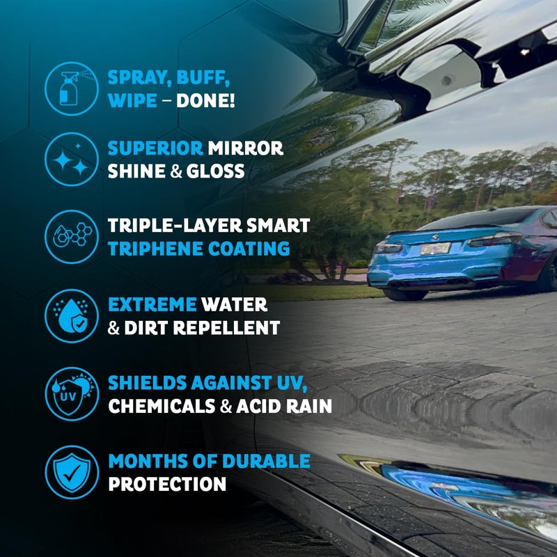 MXL MAXLONE™ 20oz Car Spray with Triphene®, Quick Spray & Wipe All Purpose Waterless Detailer, Better Than Any Car Detailing Kit - Clean, Shine, Protect Paint, Glass, Wheels, and Trim Without Pre-Washing - Image 4
